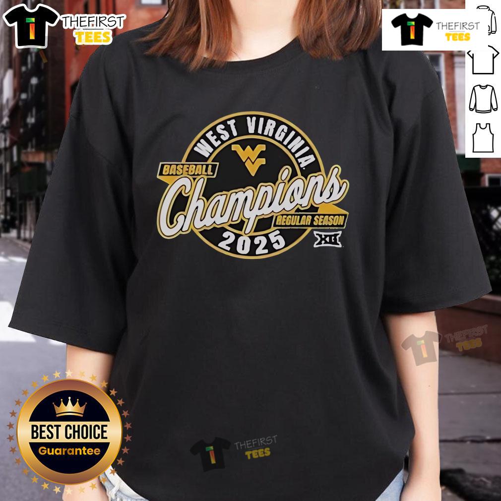 Official West Virginia Baseball Regular Season Xii Champions 2025 Ladies Tee Official West Virginia Baseball Regular Season XII Champions 2025 Ladies Tee showcasing team pride and sportswear style.