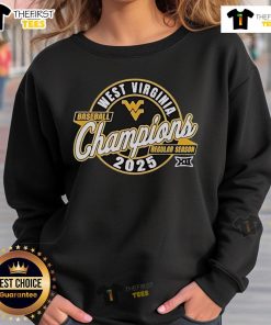 Official West Virginia Baseball Regular Season XII Champions 2025 Sweatshirt featuring team logo and championship design.
