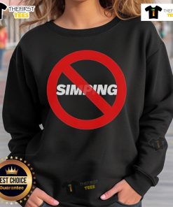 Official Whatever Ban Simping Sweatshirt in black, featuring bold white text and a stylish, comfortable fit.