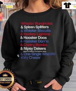 Cozy Official Whistlin Bungholes sweatshirt featuring fun graphic design and vibrant colors for casual wear.