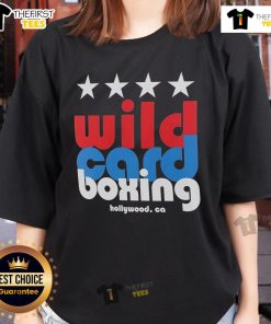 Official Wild Card Boxing Hollywood Ladies Tee featuring a stylish design, perfect for boxing fans and casual wear.