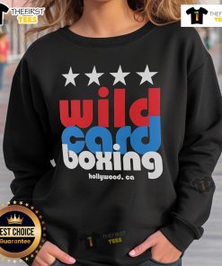 Alt Text: Official Wild Card Boxing Hollywood sweatshirt featuring a stylish design perfect for boxing fans and athletes.