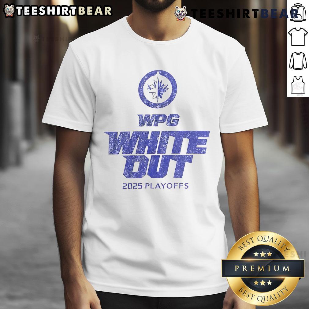 Official Winnipeg Jets 2025 Playoffs Wpg White Out T Shirt Official Winnipeg Jets 2025 Playoffs Wpg White Out T-Shirt featuring team logo and vibrant design for fans.