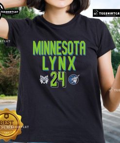 Alt Text: Official WNBA Minnesota Lynx Napheesa Collier ladies tee showcasing team spirit and player pride.