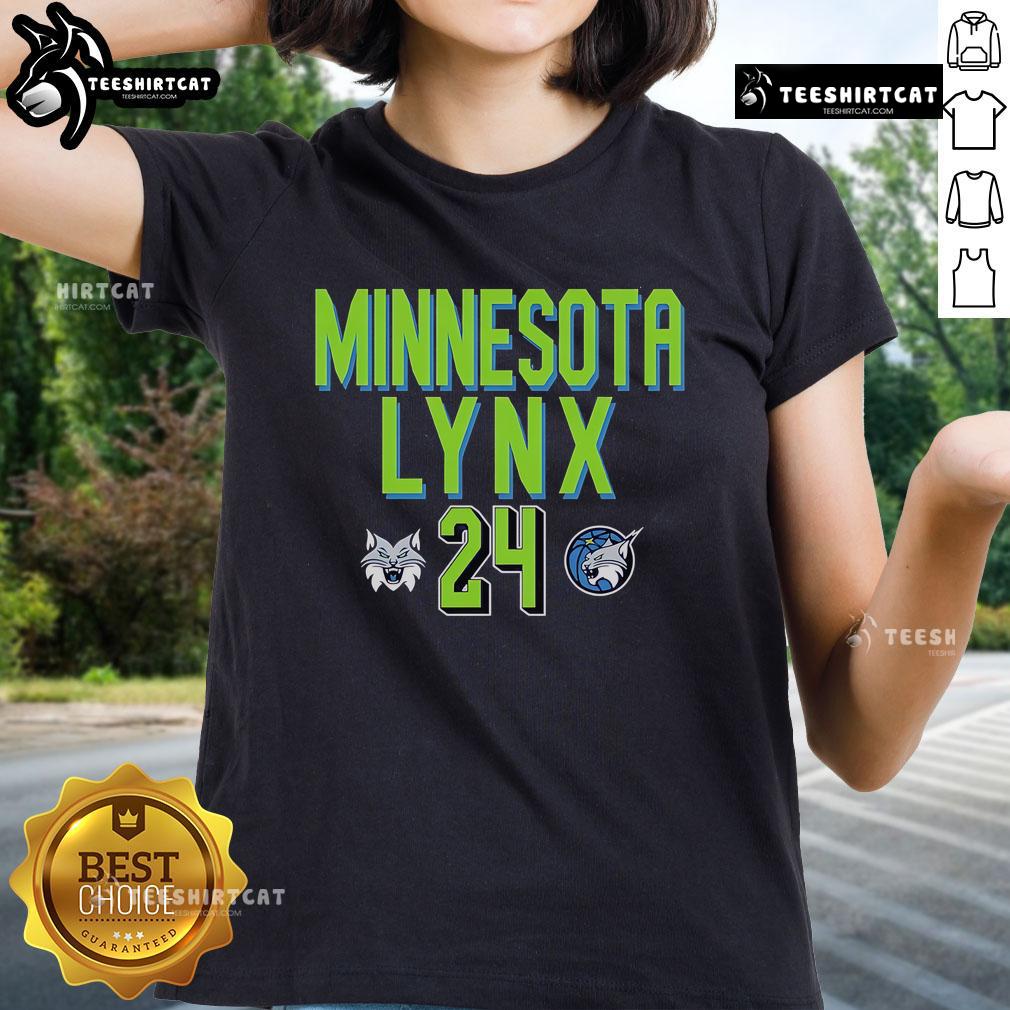 Official Wnba Minnesota Lynx Napheesa Collier 24 Ladies Tee Alt Text: Official WNBA Minnesota Lynx Napheesa Collier ladies tee showcasing team spirit and player pride.