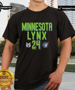 Official WNBA Minnesota Lynx Napheesa Collier 24 T-Shirt featuring team colors and player name for fans and supporters.