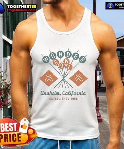 Official Wonder Bowl Anaheim California tank top, established 1958, featuring vibrant design and retro logo.