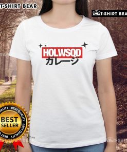Alt Text: Official Xavier Wulf The Hollowsquad LA Logo on a stylish ladies tee, perfect for fans of hip-hop and streetwear.