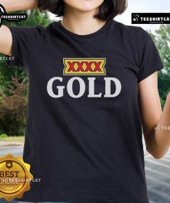 Official XXXX Gold Beer logo on a stylish ladies tee, perfect for fans of refreshing Australian lager.