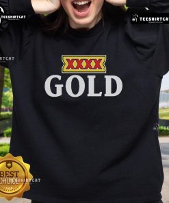 Official XXXX Gold Beer logo sweatshirt featuring a stylish design, perfect for beer enthusiasts and casual wear.