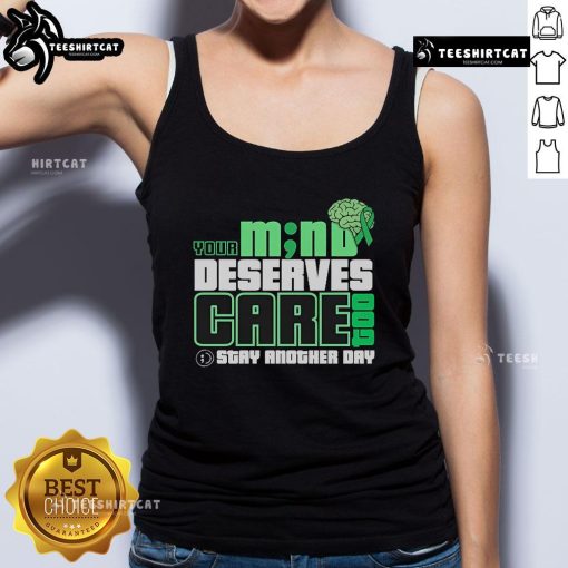 Official Your M No Deserves Gare Stay Another Day tank top featuring a stylish design for casual wear.