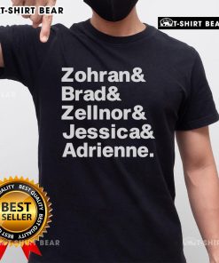 Official Zohran, Brad, Zellnor, Jessica, and Adrienne T-Shirt featuring vibrant designs celebrating the group.