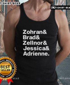 Zohran, Brad, Zellnor, Jessica, and Adrienne wearing stylish tank tops at an official event.