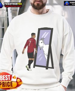 Original Cristiano Ronaldo Mirror Goat Sweatshirt featuring bold graphics and premium fabric for fans and fashion enthusiasts.