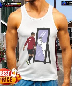 Original Cristiano Ronaldo Mirror Goat Tank Top featuring bold graphics celebrating the soccer legend's greatness.