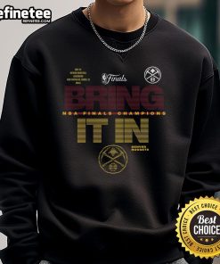 Original Denver Nuggets 2023 NBA Finals Champions Hometown Sweatshirt showcasing team pride and vibrant colors.
