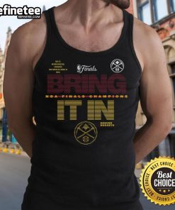 Alt Text: Original Denver Nuggets 2023 NBA Finals Champions tank top showcasing team pride and vibrant colors.