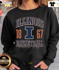 Alt Text: Original Illinois Fighting Illini basketball sweatshirt featuring team colors and logo, perfect for fans and supporters.