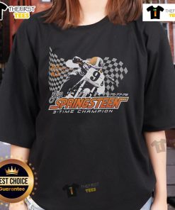 Alt Text: Original Jay Springsteen Springer Signature 3-Time Champion Ladies Tee featuring vibrant graphics and comfortable fit.