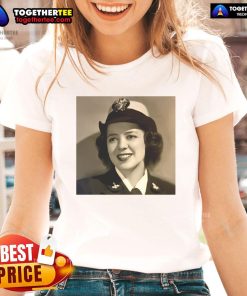 Alt Text: Original Julia Parsons, U.S. Navy code breaker during World War II, passed away at 104, featured on ladies tee.