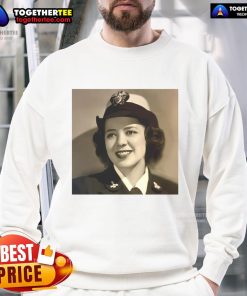 Original Julia Parsons, U.S. Navy code breaker during World War II, honored in a commemorative sweatshirt.