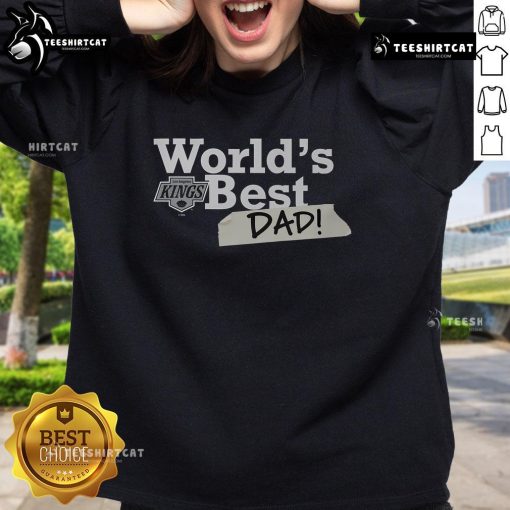 Original Los Angeles Kings World's Best Dad Sweatshirt in black, featuring team logo and stylish design for proud dads.