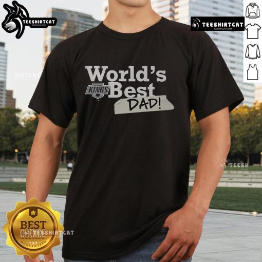 Original Los Angeles Kings World's Best Dad T-Shirt featuring team colors and logo, perfect gift for hockey-loving dads.
