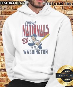 Alt Text: Original MLB X Topps Washington Nationals hoodie featuring team logo and stylish design for fans and collectors.