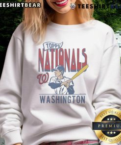 Original MLB X Topps Washington Nationals sweatshirt featuring team logo and stylish design for fans.