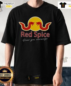 Original Red Spice Give You Wormsign T-Shirt featuring bold graphics and a vibrant red color, perfect for fans of the series.