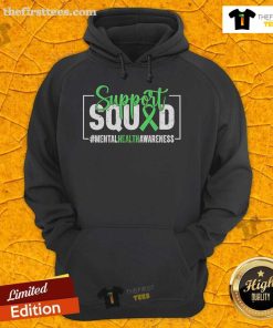 Original Support Squad Mental Health Awareness Ribbon Hoodie in vibrant colors, promoting mental health awareness and support.