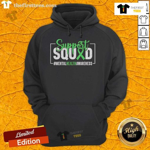 Original Support Squad Mental Health Awareness Ribbon Hoodie in vibrant colors, promoting mental health awareness and support.