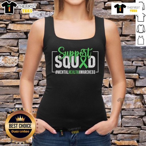 Original Support Squad Mental Health Awareness Ribbon Tank Top in vibrant colors promoting mental health awareness.