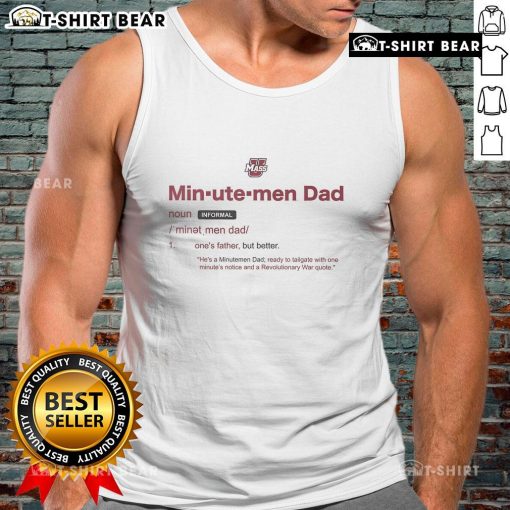 Original UMass Minutemen Dad Definition Tank Top featuring a stylish design for proud UMass dads. Perfect for warm weather!