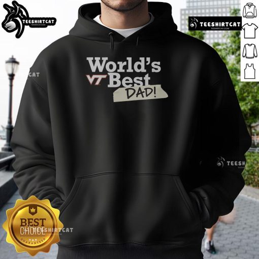 Original Virginia Tech Hokies World's Best Dad Hoodie in maroon, perfect gift for proud Hokies fathers.
