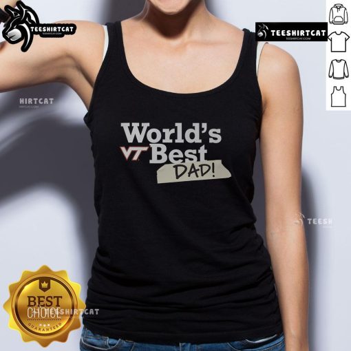 Original Virginia Tech Hokies World's Best Dad tank top in vibrant colors, perfect for proud Hokies fathers.
