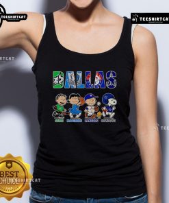 Peanuts Dallas Stars Mavericks Rangers Cowboys tank top featuring vibrant designs for sports fans and casual wear.