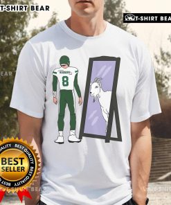 Premium Aaron Rodgers Mirror Goat New York Jets T-Shirt featuring bold graphics and a stylish design for fans.