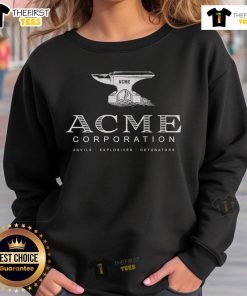 Premium ACME Corporation Anvils Explosives Detonators Sweatshirt featuring a bold graphic design and comfortable fit.