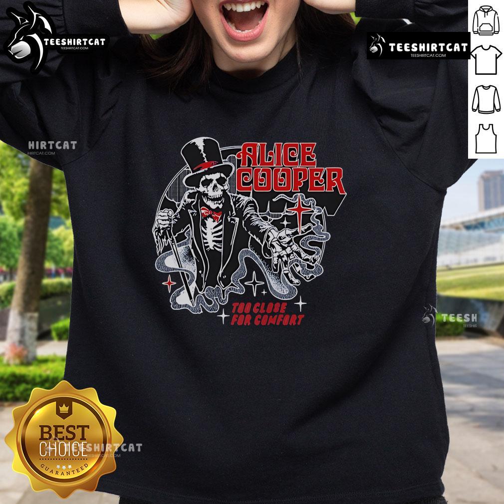 Premium Alice Cooper Too Close For Comfort Ringmaster Tour 2025 Skeleton Sweatshirt Premium Alice Cooper Too Close for Comfort Ringmaster Tour 2025 skeleton sweatshirt featuring bold graphics and vibrant colors.