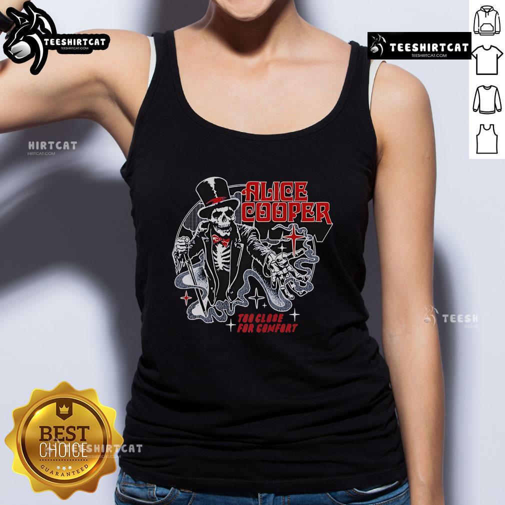 Premium Alice Cooper Too Close For Comfort Ringmaster Tour 2025 Skeleton Tank Top Premium Alice Cooper Too Close for Comfort Ringmaster Tour 2025 skeleton tank top featuring vibrant graphic design.