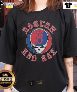 Premium Boston Red Sox X Grateful Dead Skull ladies tee featuring a vibrant design for stylish fans.
