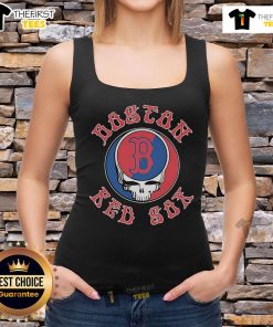Alt Text: Premium Boston Red Sox X Grateful Dead Skull Tank Top featuring vibrant graphics for fans and collectors.
