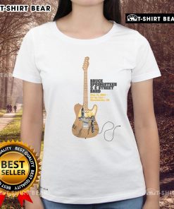 Alt Text: Premium Bruce Springsteen E Street Band on tour May 14, 2025, in Manchester, UK, featuring a stylish guitar rock ladies tee.