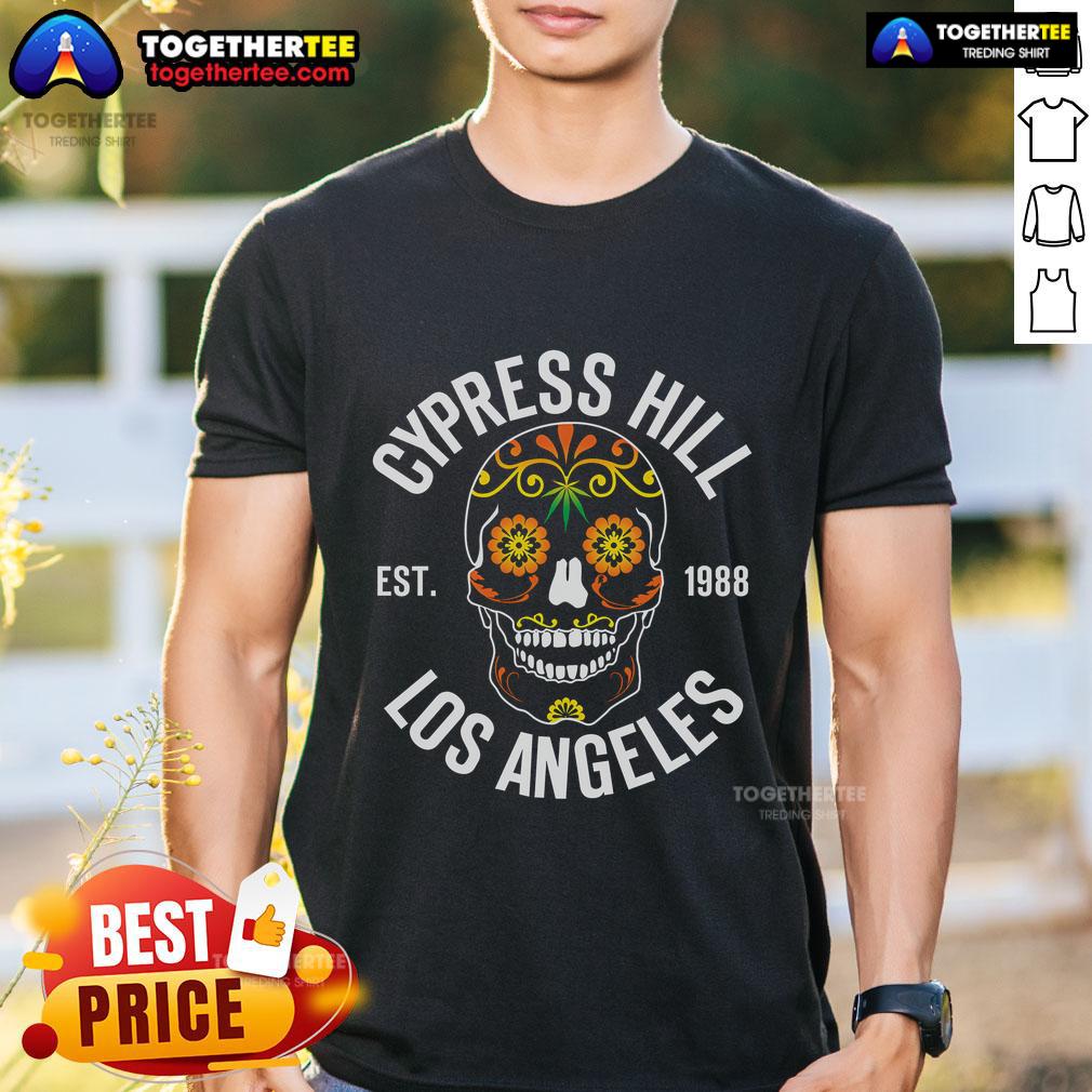 Premium Cypress Hill Los Angeles Day Of The Dead Est 1988 T Shirt Premium Cypress Hill Los Angeles Day Of The Dead T-Shirt Est 1988 featuring vibrant designs and iconic band logo.