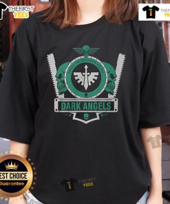 Premium Dark Angels Caliban Elite Shield Ladies Tee featuring a stylish design for fans of Warhammer 40K.