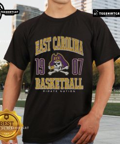 Premium East Carolina Pirates basketball t-shirt featuring team colors and logo for fans and athletes.
