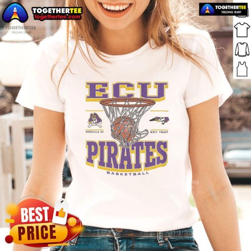 Alt Text: Premium East Carolina Pirates Game Time ladies tee featuring vibrant team colors and a stylish design for fans.