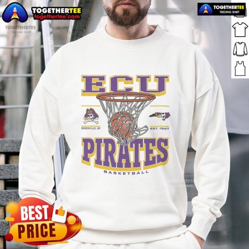 Premium East Carolina Pirates Game Time Sweatshirt in purple featuring logo, perfect for fans on game day.