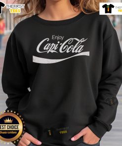 Alt Text: Premium Enjoy Capi-Cola Sweatshirt featuring vibrant logo and cozy design, perfect for casual wear and Capi-Cola fans.